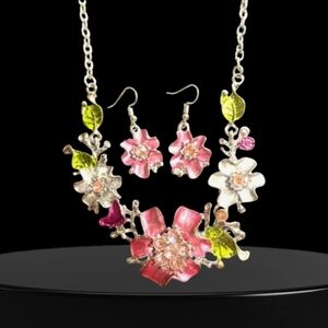 Floral Fashion Necklace and Earrings